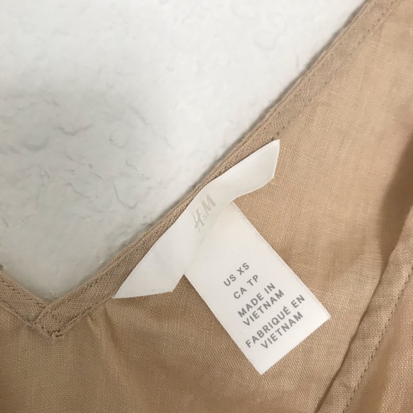 100% Linen Button Down Blouse - Tan - Picture 3 of 8